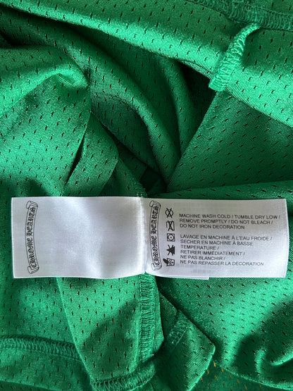 Chrome Hearts Green & Yellow Logo Mesh Jersey T-Shirt