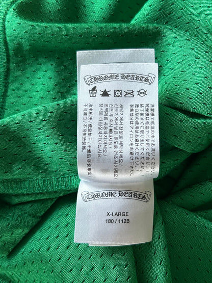 Chrome Hearts Green & Yellow Logo Mesh Jersey T-Shirt