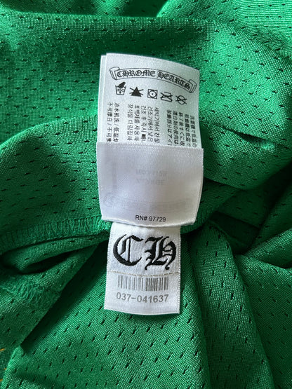 Chrome Hearts Green & Yellow Logo Mesh Jersey T-Shirt