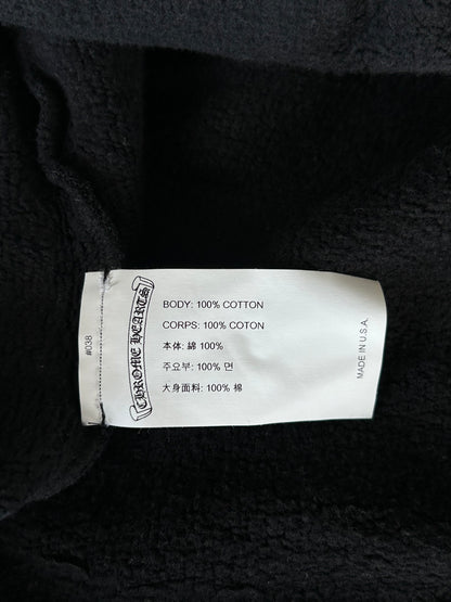 Chrome Hearts Black & White Embroidered Script Logo Hoodie