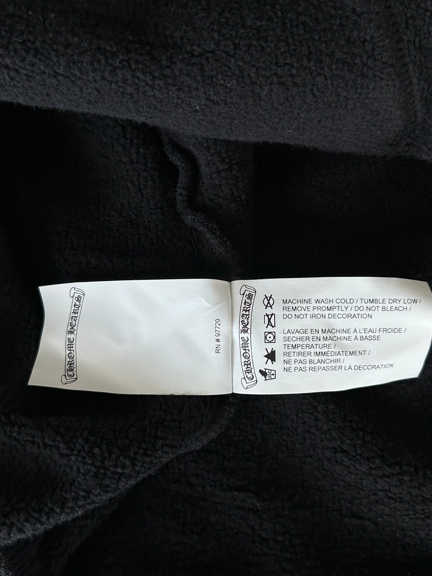 Chrome Hearts Black & White Embroidered Script Logo Hoodie
