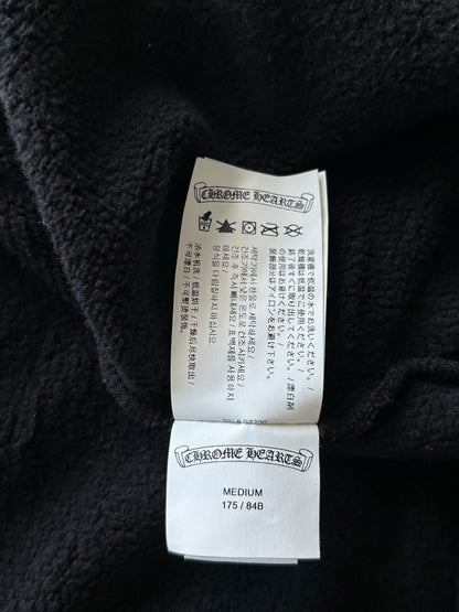 Chrome Hearts Black & White Embroidered Script Logo Hoodie