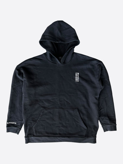Chrome Hearts Black & White Embroidered Script Logo Hoodie
