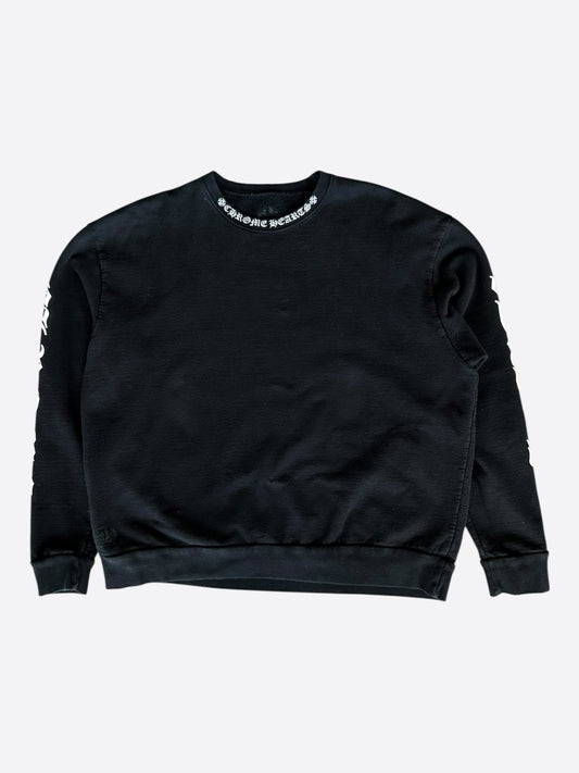 Chrome Hearts Black & White Neck Logo Sweater