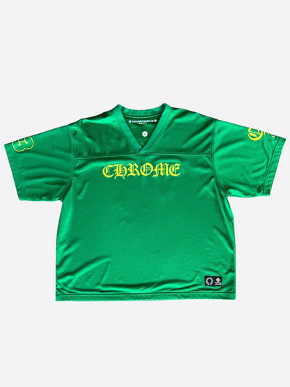 Chrome Hearts Green & Yellow Logo Mesh Jersey T-Shirt