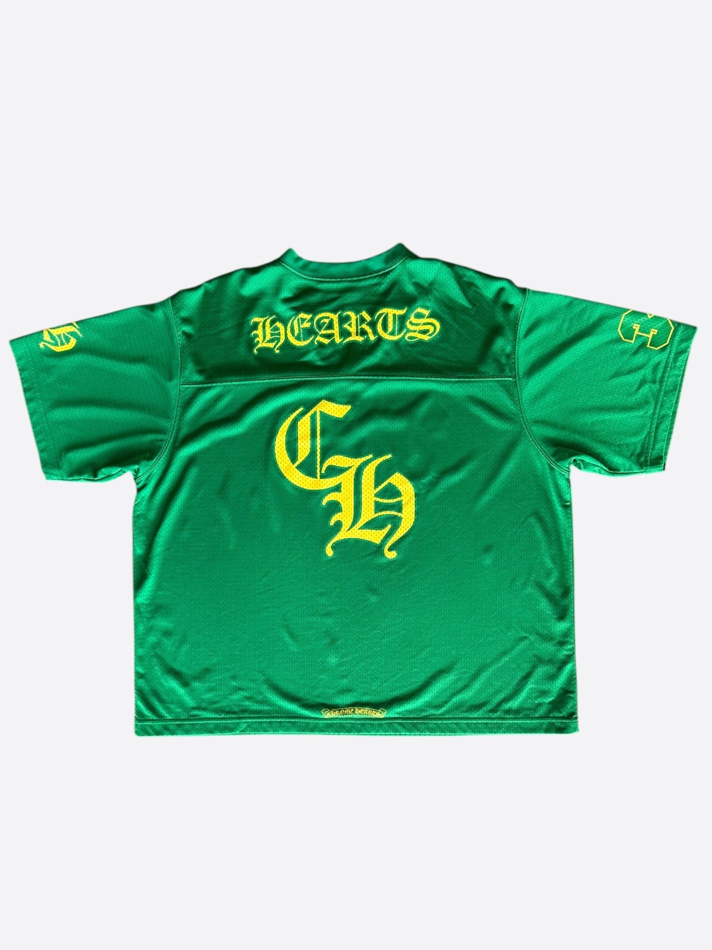 Chrome Hearts Green & Yellow Logo Mesh Jersey T-Shirt – Savonches