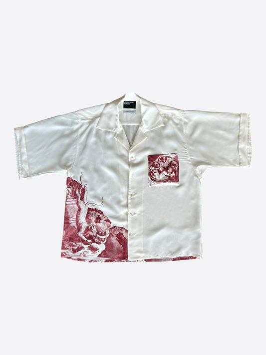 Enfants Riches Deprimes White & Red Rat Palace Silk Button Up Shirt