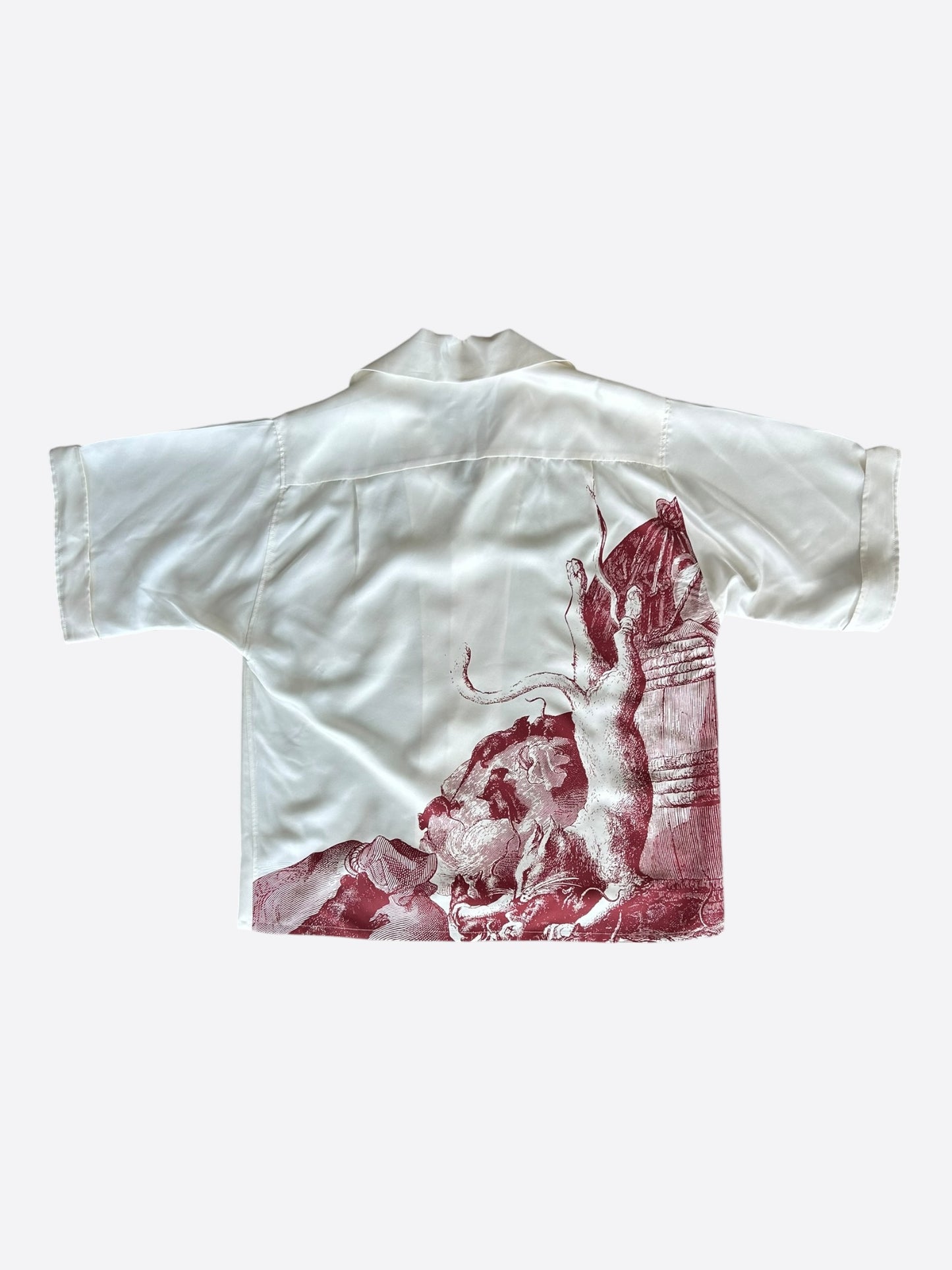 Enfants Riches Deprimes White & Red Rat Palace Silk Button Up Shirt