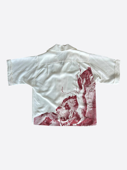 Enfants Riches Deprimes White & Red Rat Palace Silk Button Up Shirt