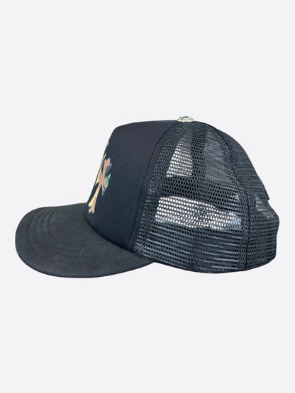 Chrome Hearts Black & Camouflage Cross Trucker Hat