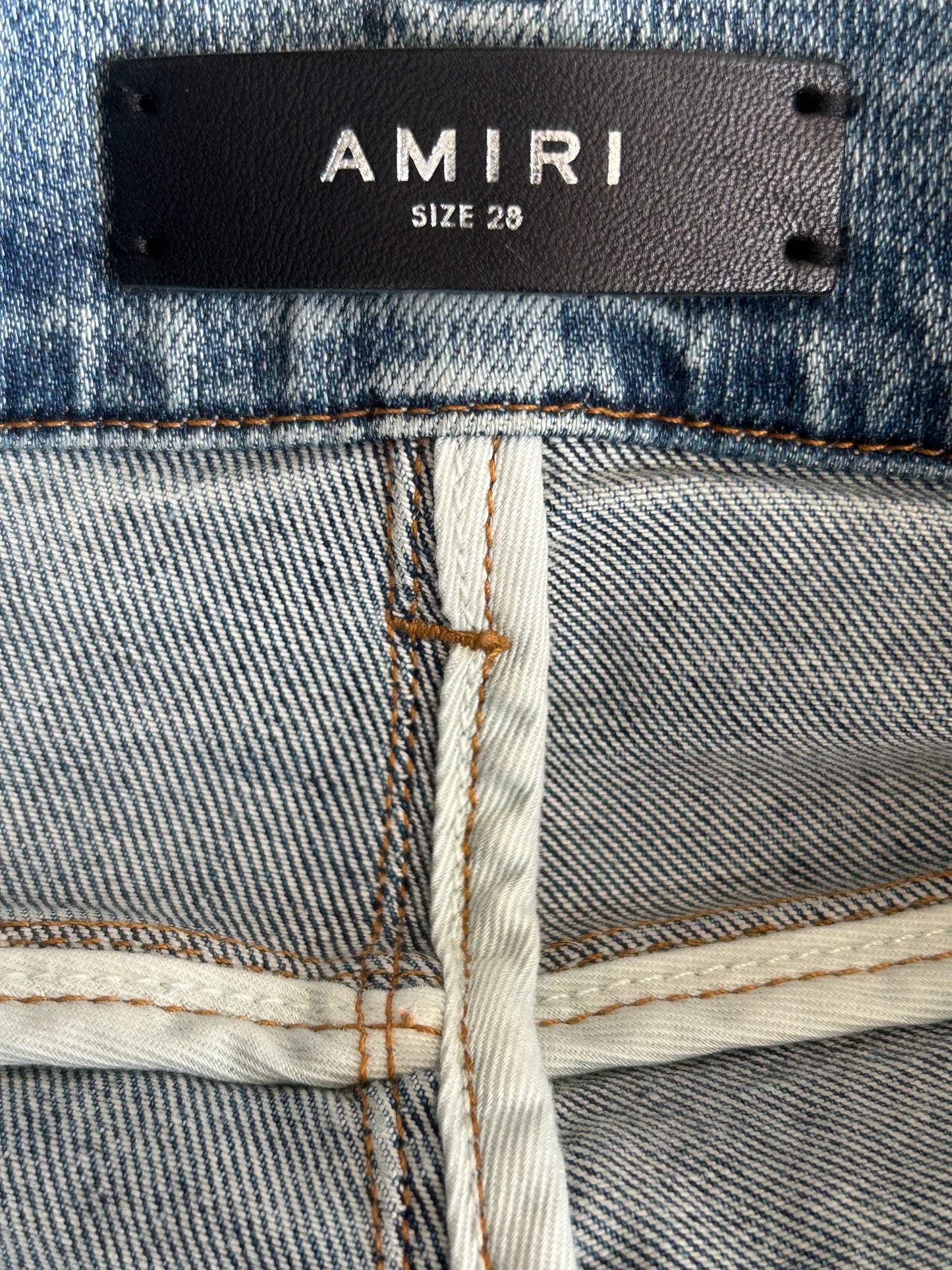 Amiri Clay Indigo & Watercolor Patch MX1 Jeans