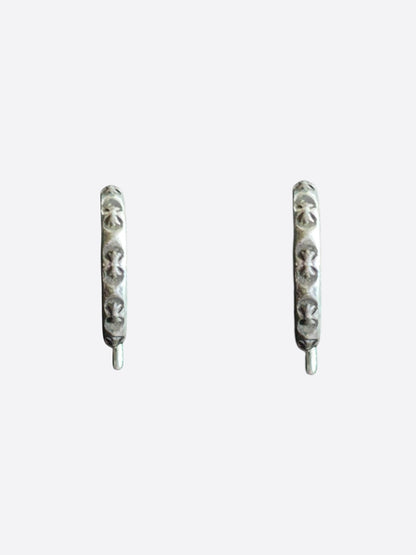 Chrome Hearts Silver Cross Hoop Earrings