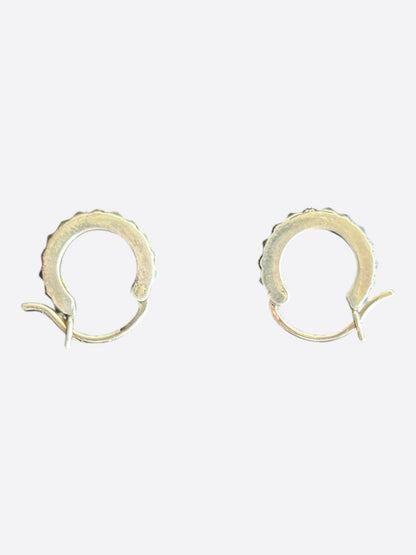 Chrome Hearts Silver Cross Hoop Earrings
