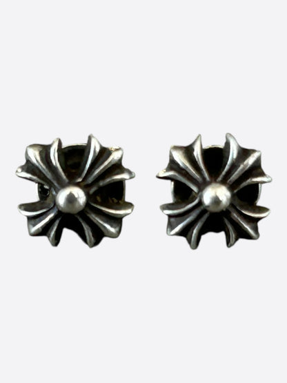 Chrome Hearts Silver Plus Cross Earrings
