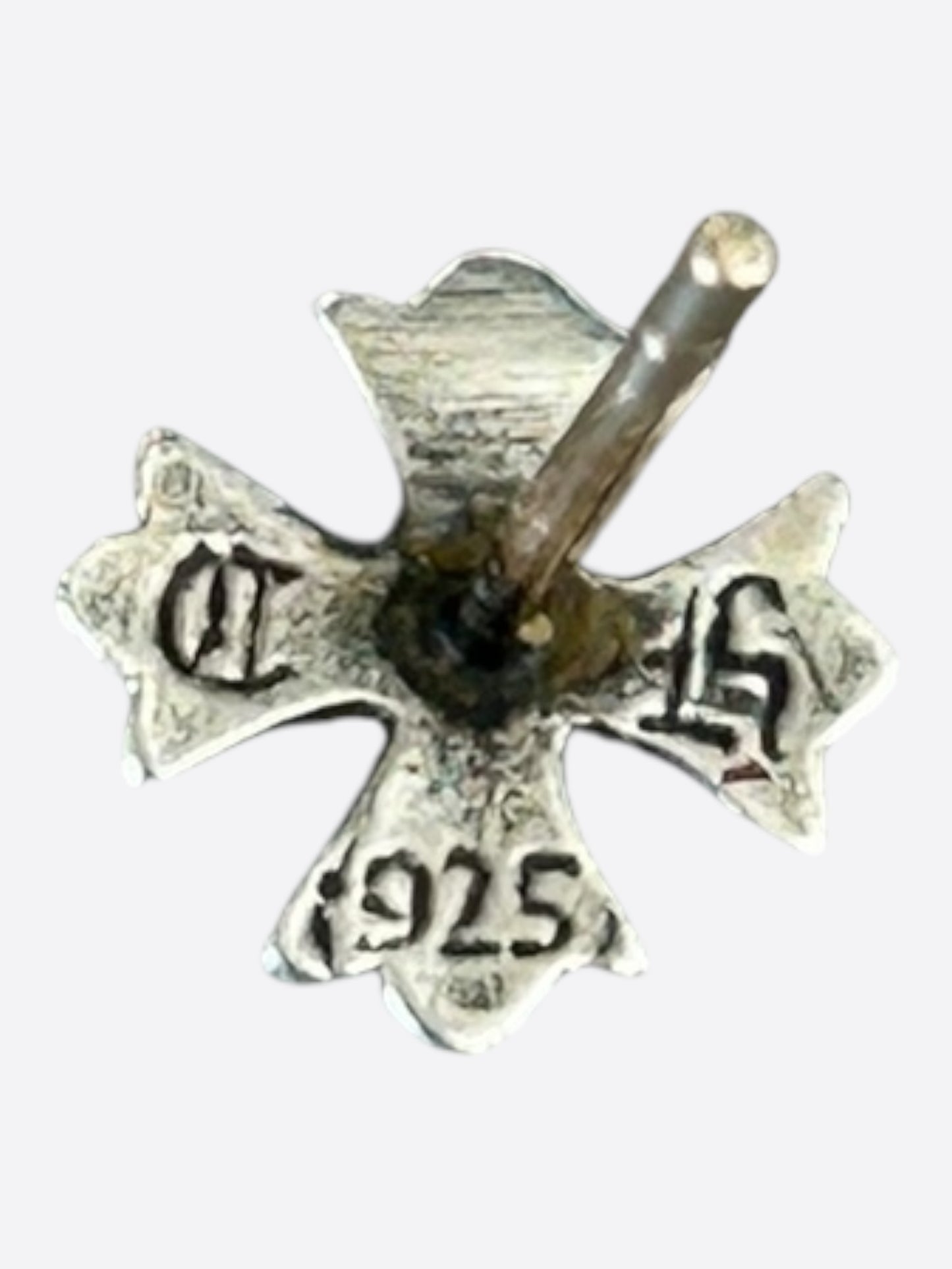 Chrome Hearts Silver Plus Cross Earrings