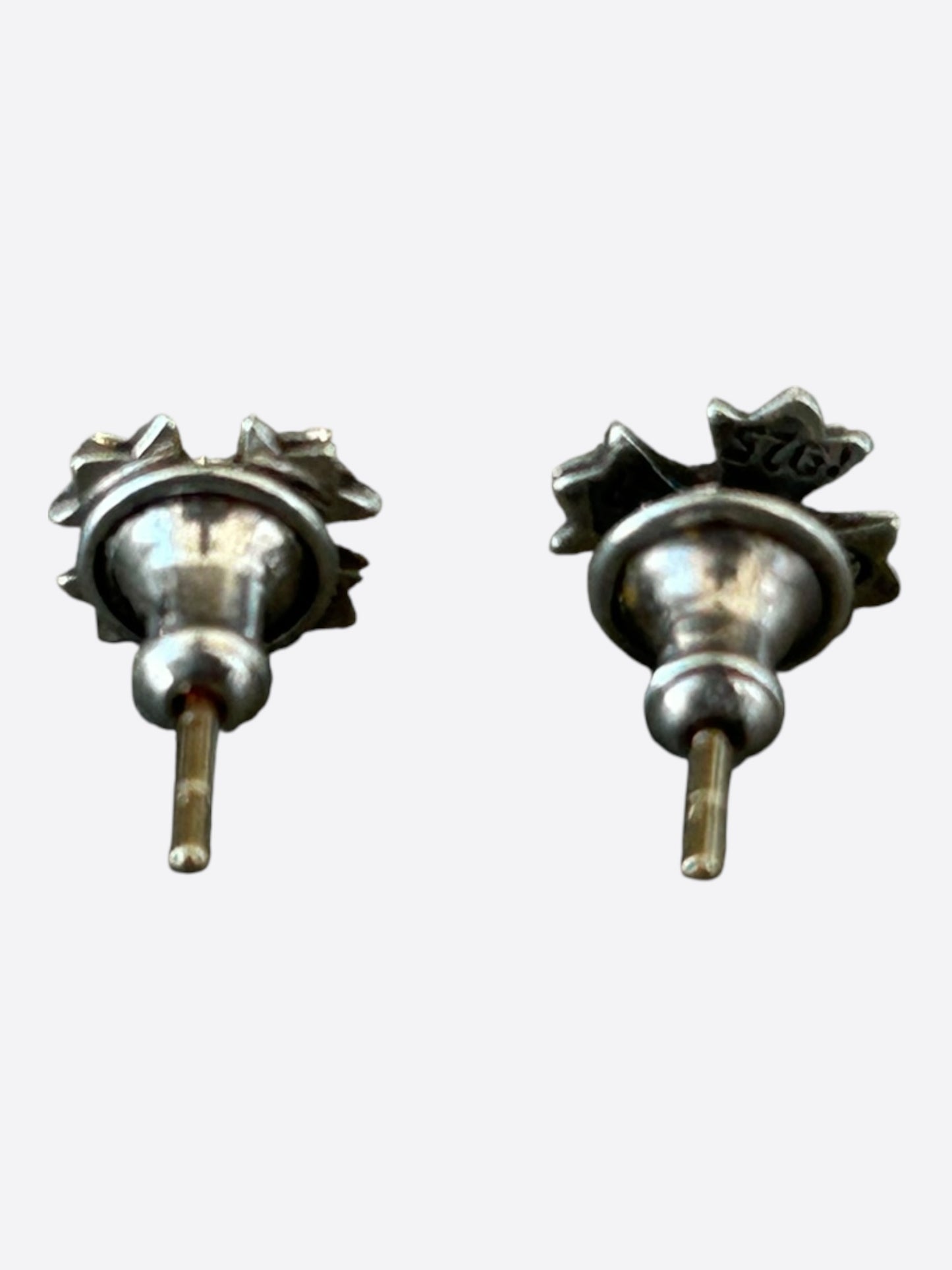 Chrome Hearts Silver Plus Cross Earrings