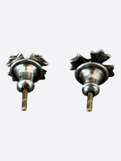 Chrome Hearts Silver Plus Cross Earrings