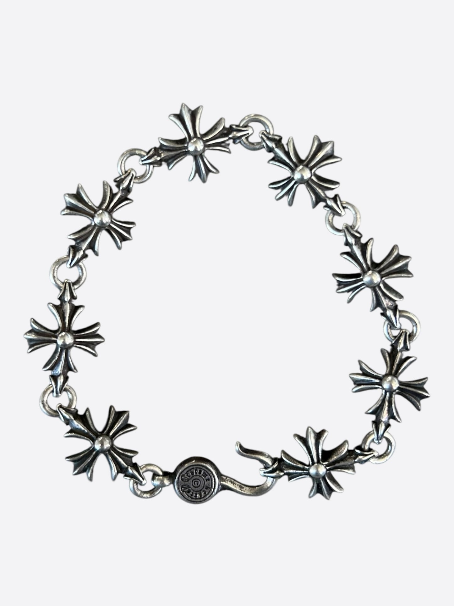 Chrome Hearts Silver Cut Out Cross Plus Bracelet