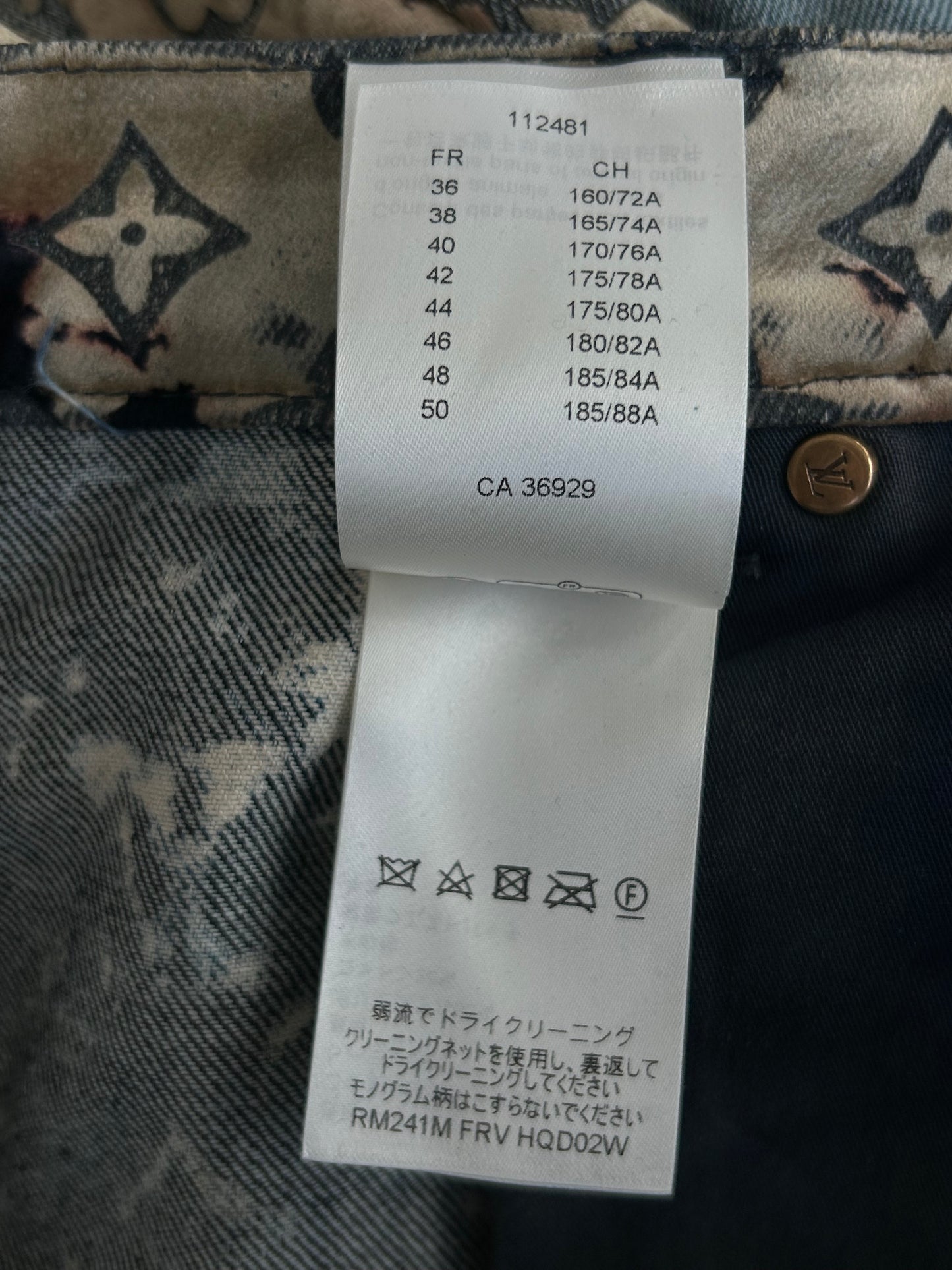 Louis Vuitton Blue Bleached Monogram Velvet Jeans