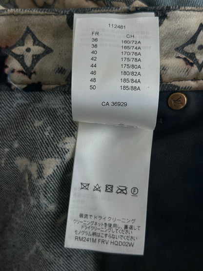 Louis Vuitton Blue Bleached Monogram Velvet Jeans