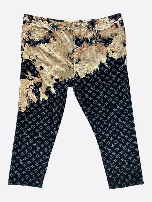 Louis Vuitton Blue Bleached Monogram Velvet Jeans
