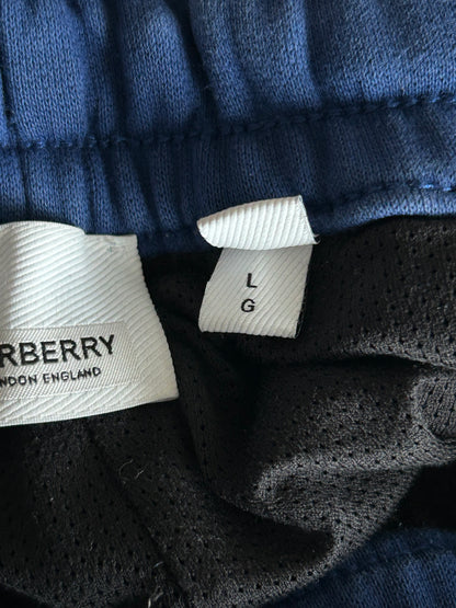 Burberry Blue & Black Logo Shorts