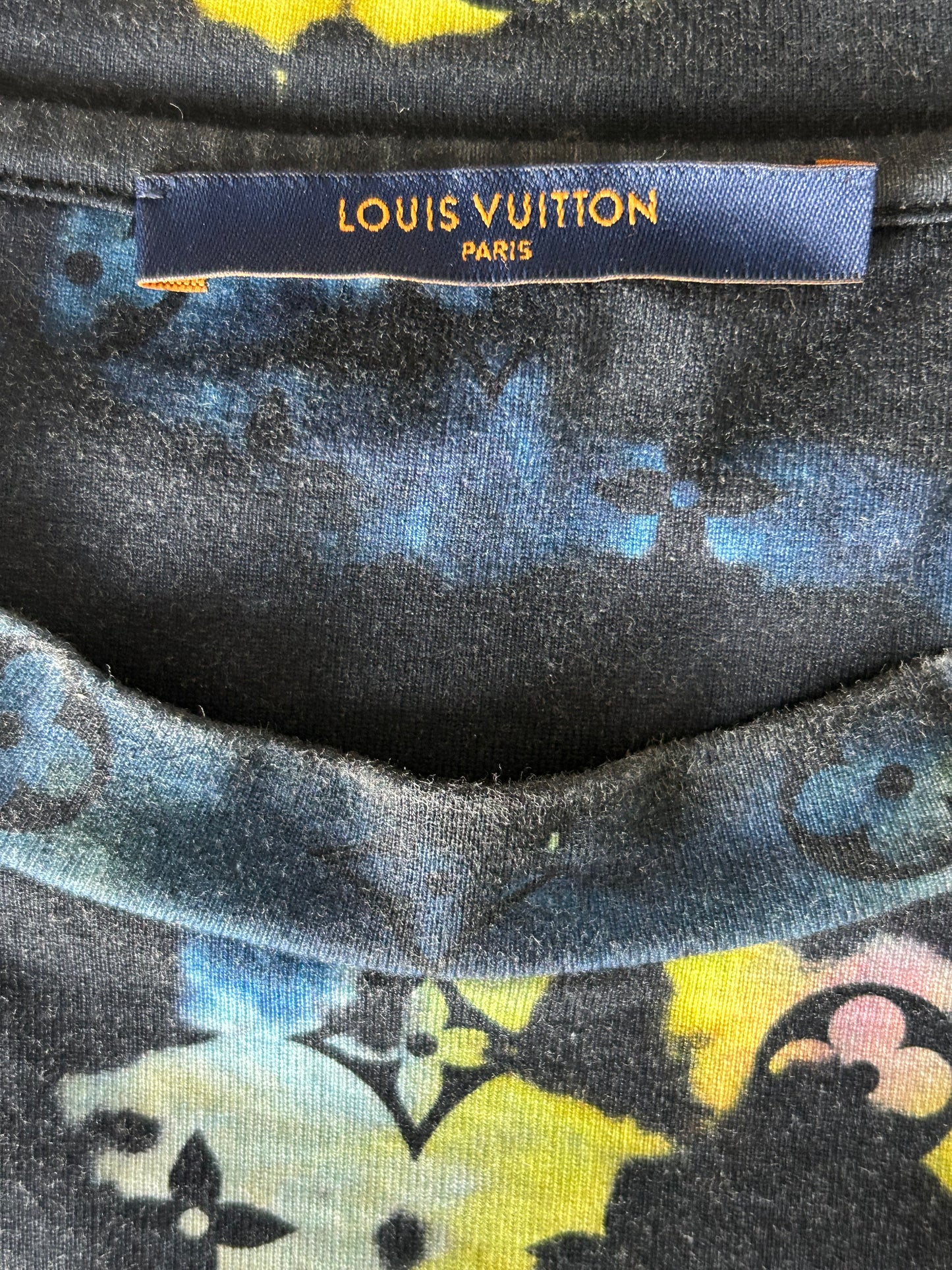 Louis Vuitton Navy Tie-Dye Camo Monogram T-Shirt