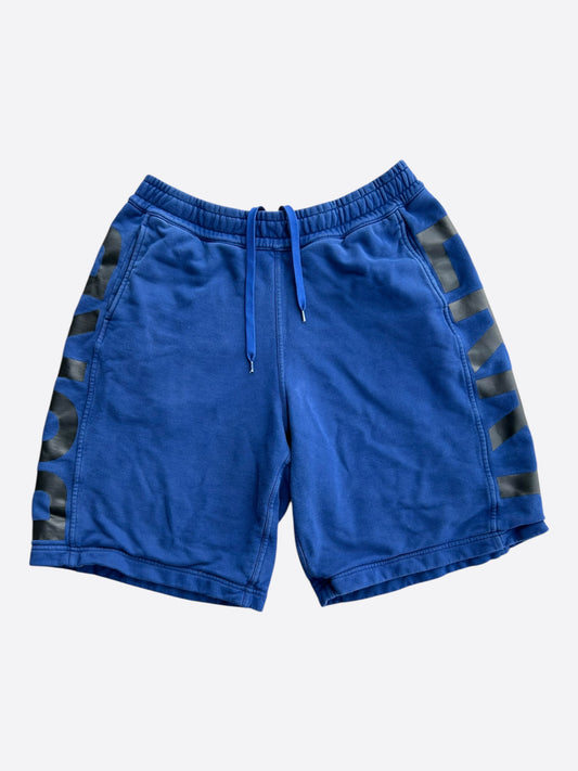 Burberry Blue & Black Logo Shorts