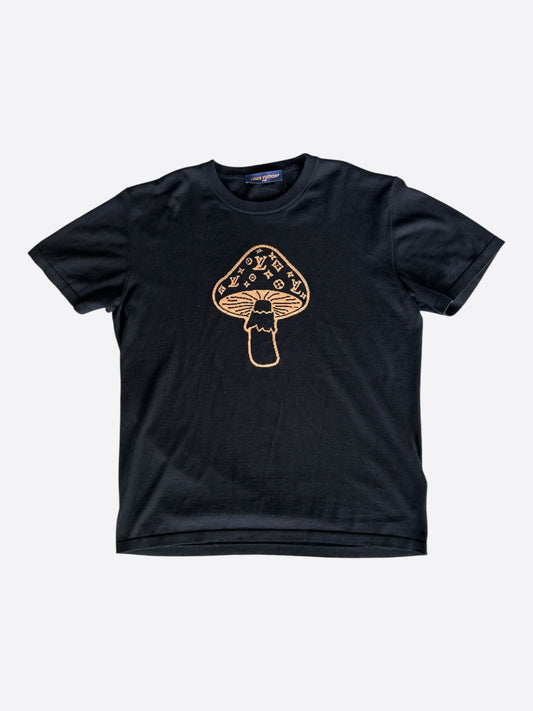Louis Vuitton Black & Brown Mushroom Intarsia T-Shirt