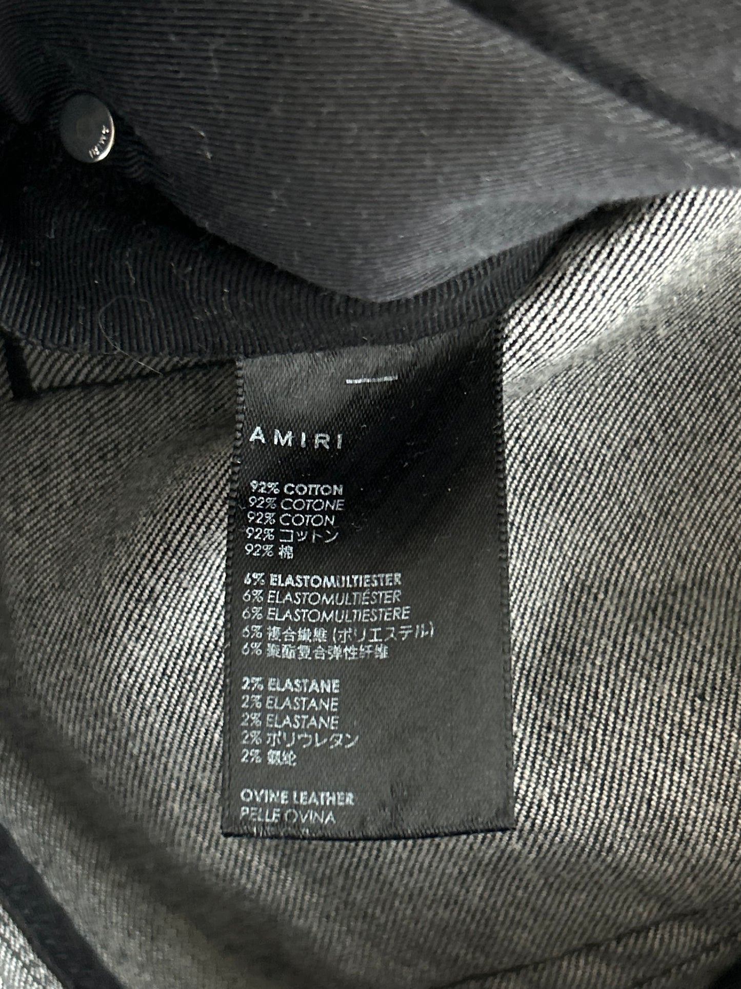Amiri Storm Grey & Black Patch MX1 Jeans