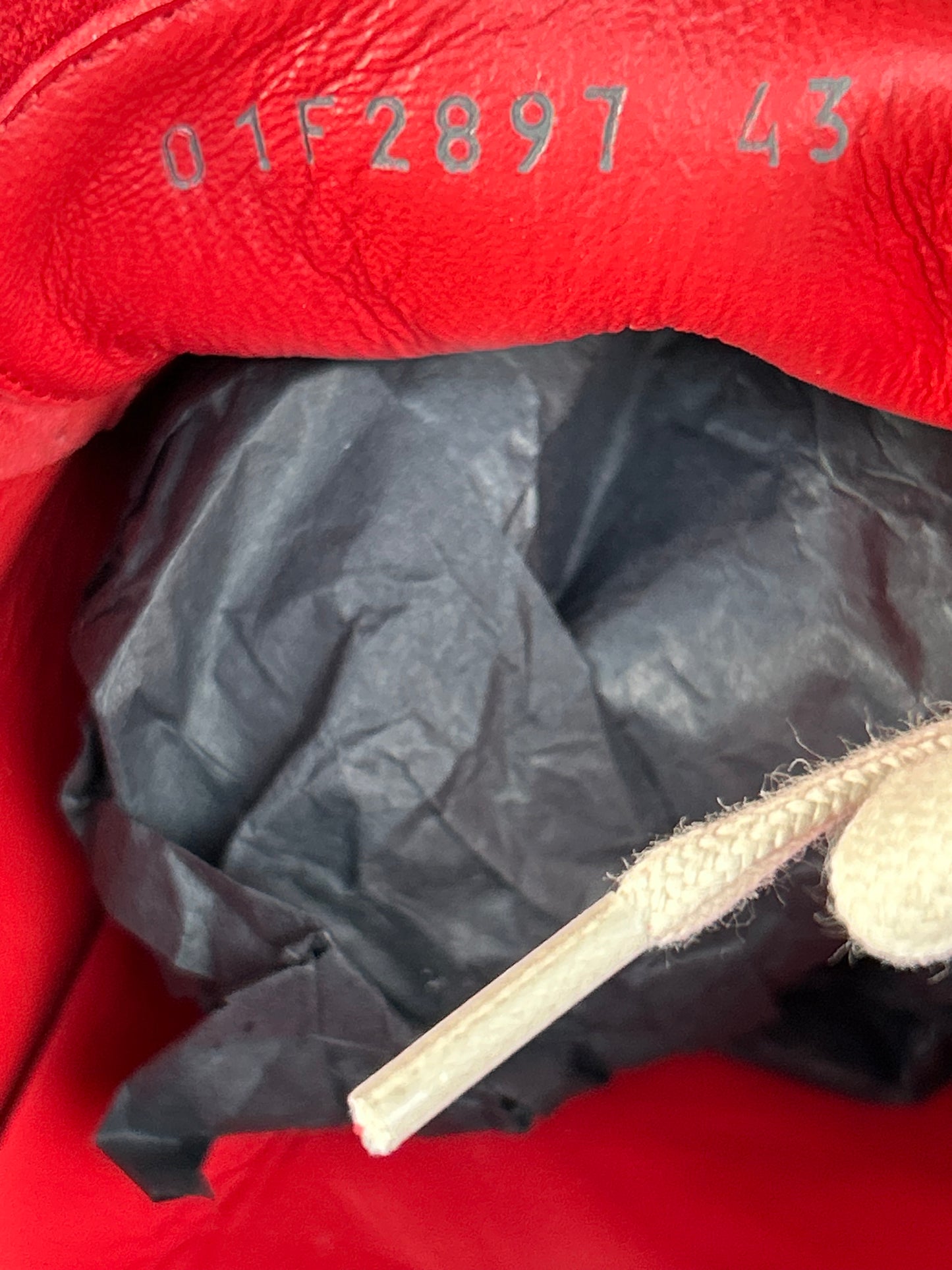 Rick Owens Red  & White Suede Vintage Low Top Sneakers