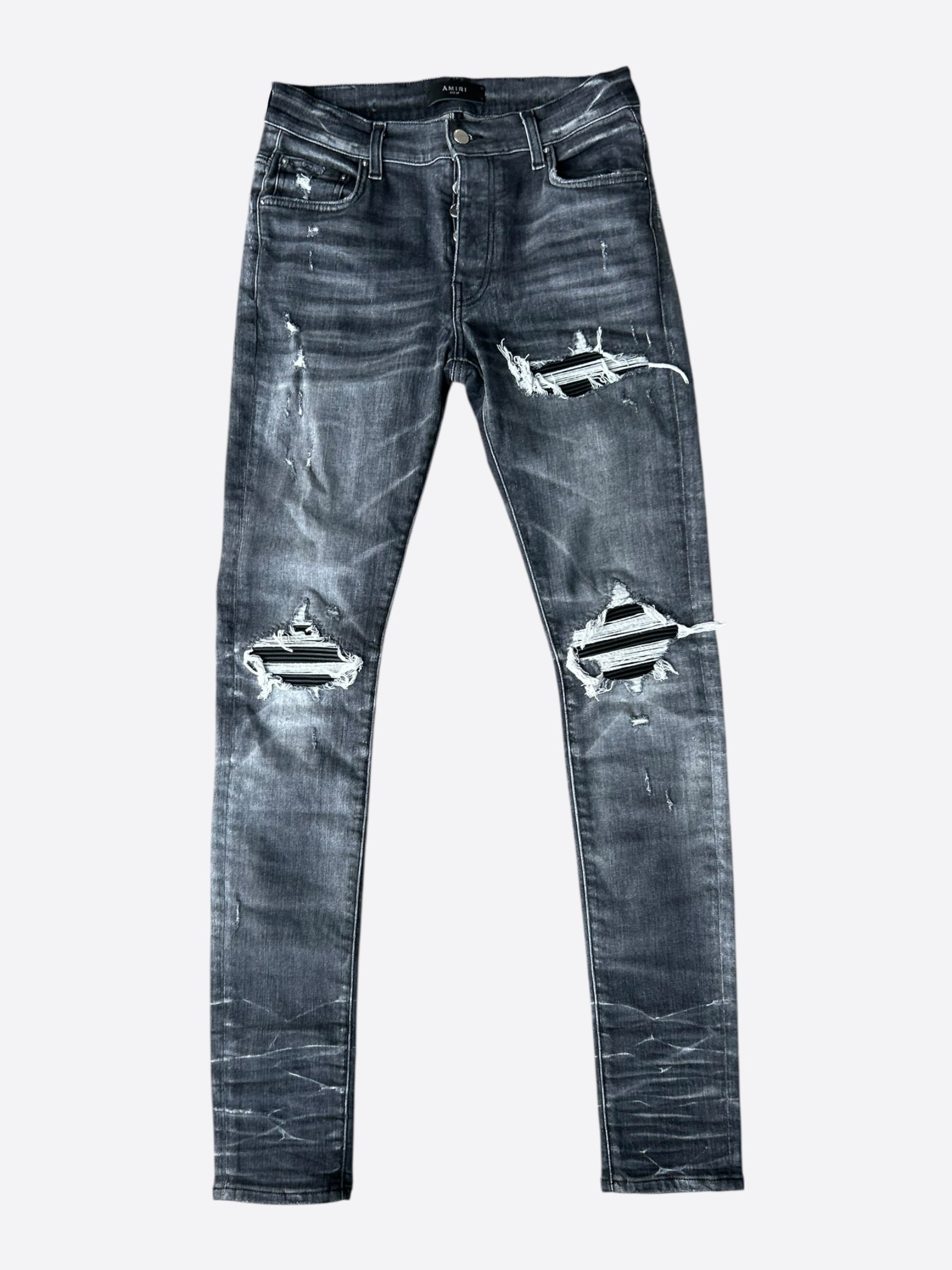 パンツ 32 AMIRI MX1 JEAN STORM GREY Amiri Storm Grey & Black Patch MX1 Jeans – Savonches