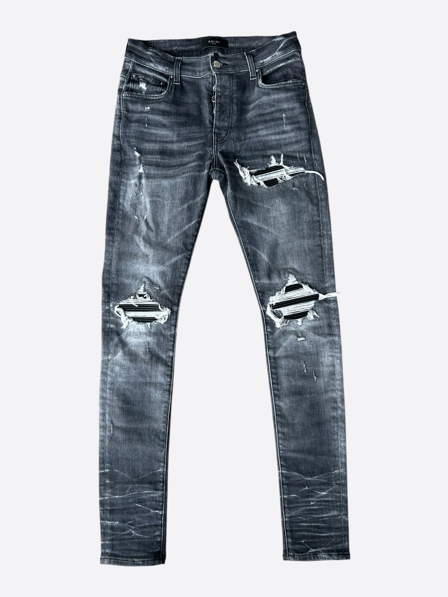 Amiri Storm Grey & Black Patch MX1 Jeans