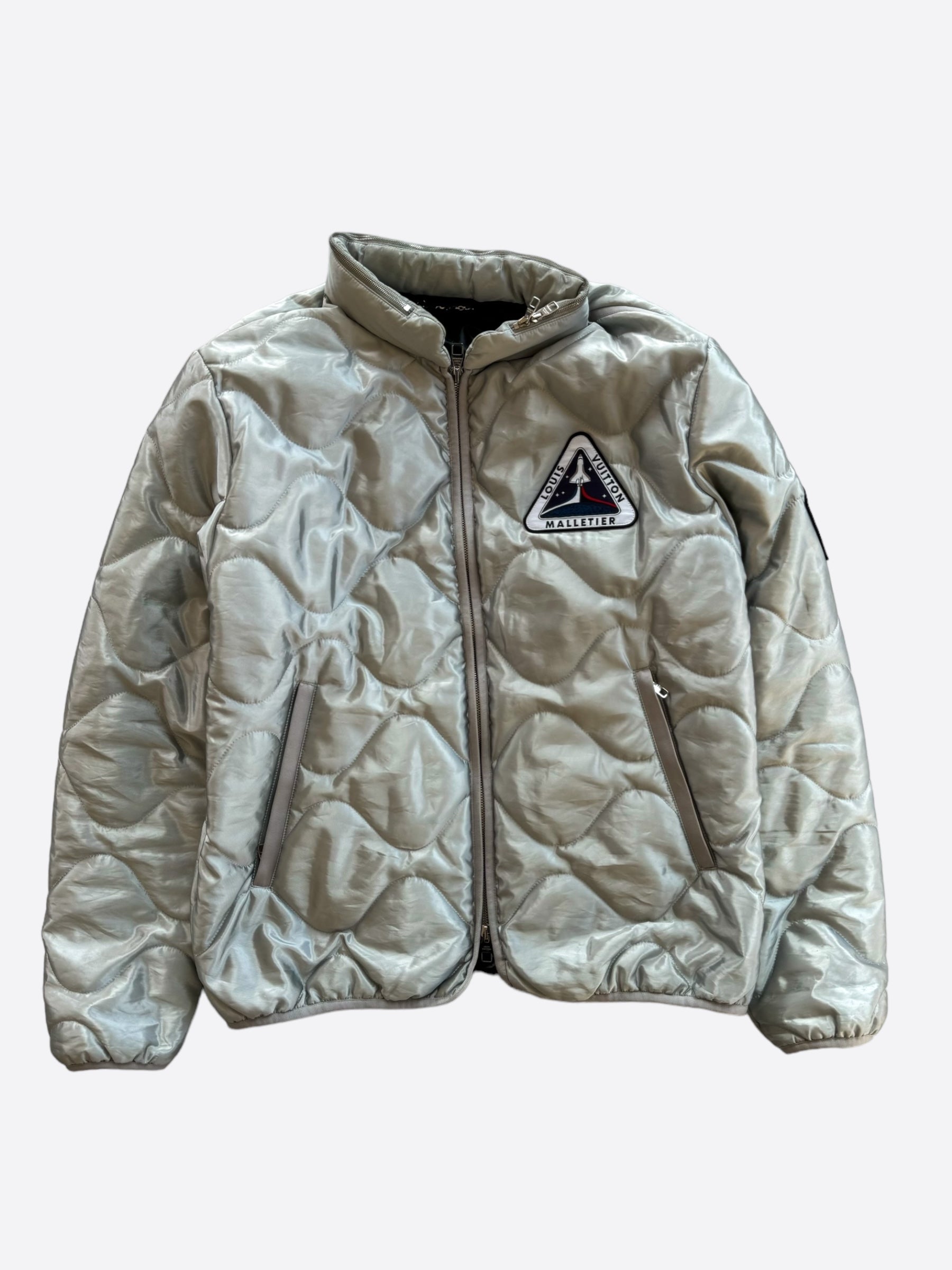 Louis Vuitton Silver Space Patch Bomber Jacket