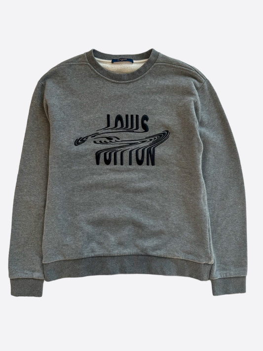 Louis Vuitton Grey Distorted Logo Sweater