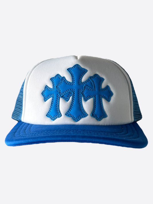 Chrome Hearts Blue Cemetery Cross Patch Trucker Hat