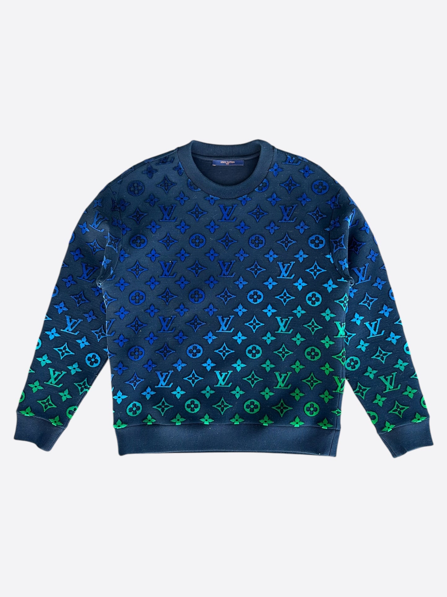Louis Vuitton Blue & Green Gradient Monogram Sweater