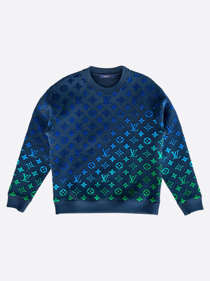 Louis Vuitton Blue & Green Gradient Monogram Sweater