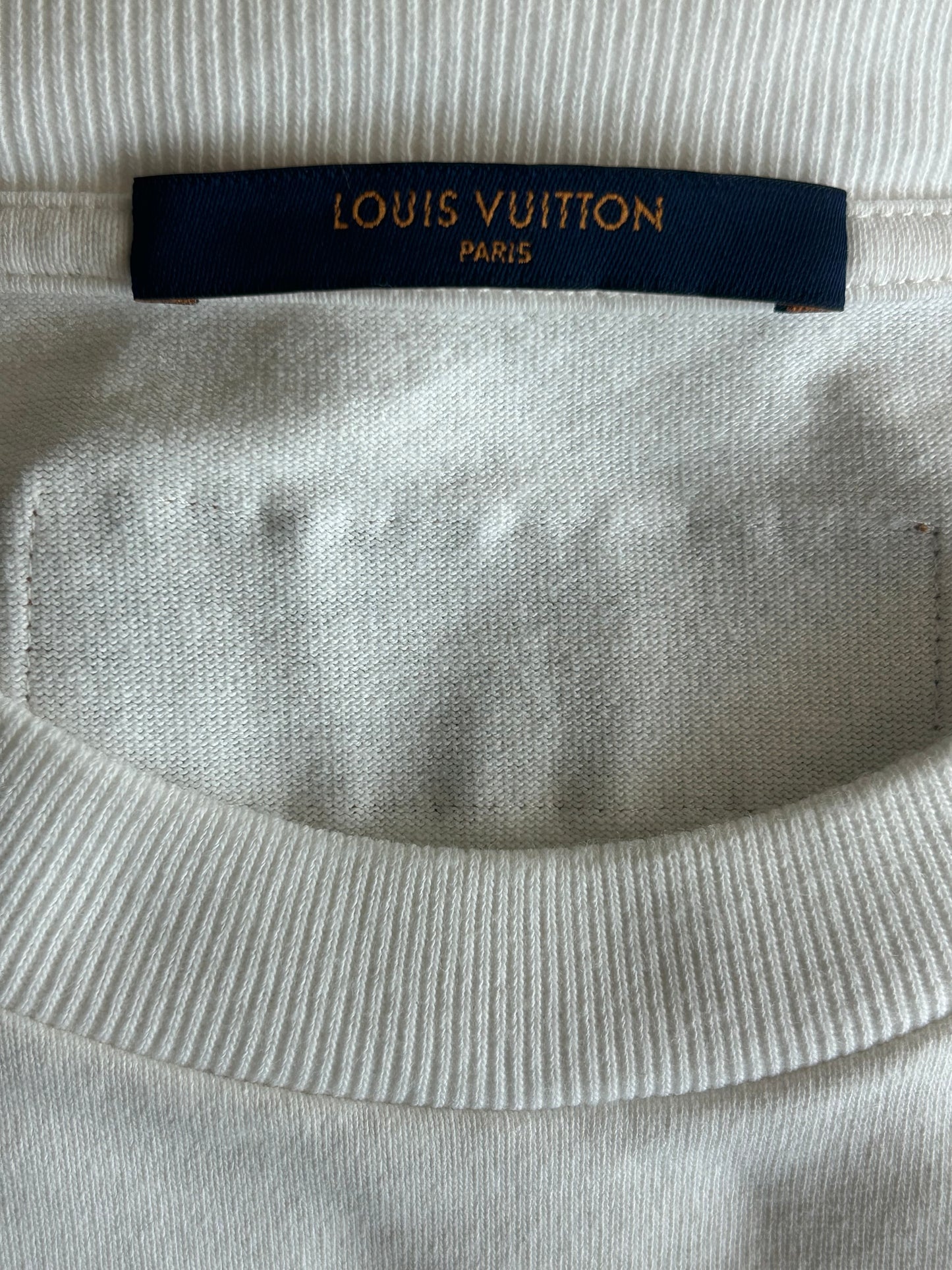 Louis Vuitton White Pont Neuf Embroidered T-Shirt
