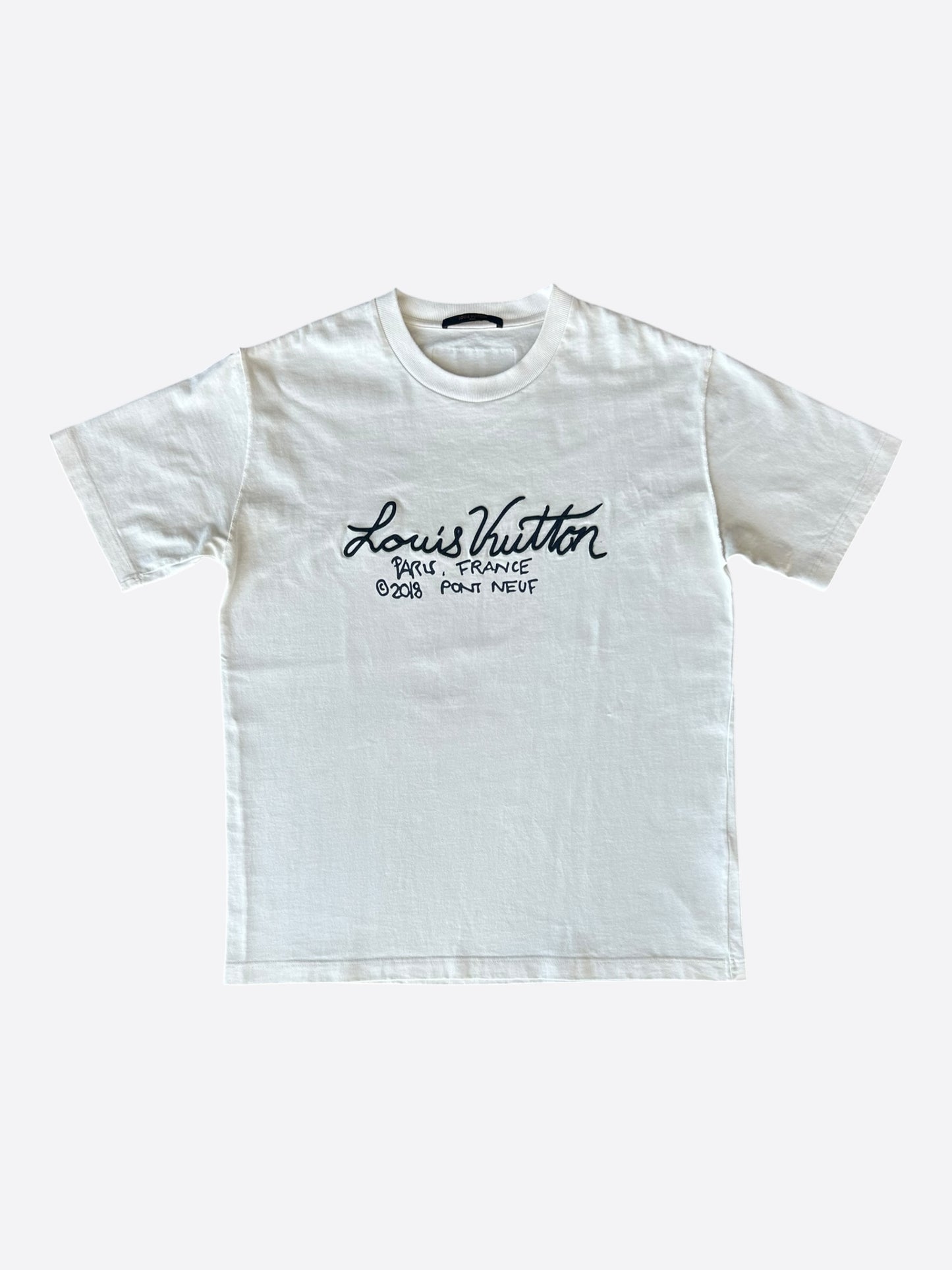 Louis Vuitton White Pont Neuf Embroidered T-Shirt