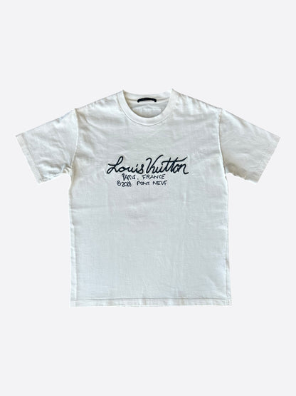Louis Vuitton White Pont Neuf Embroidered T-Shirt