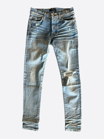 Amiri Clay Indigo Broken Distressed Jeans