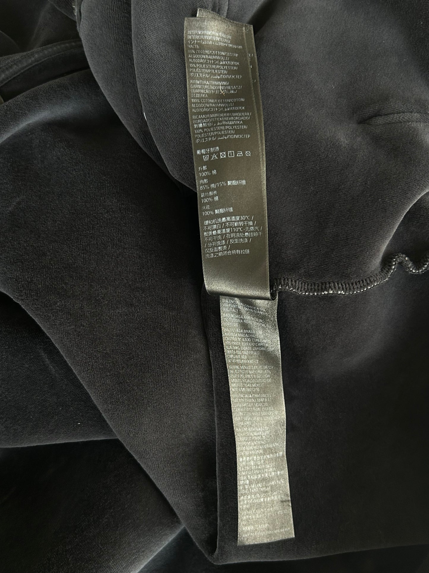 Balenciaga Black & White 3B Sports Logo Zip Up Hoodie