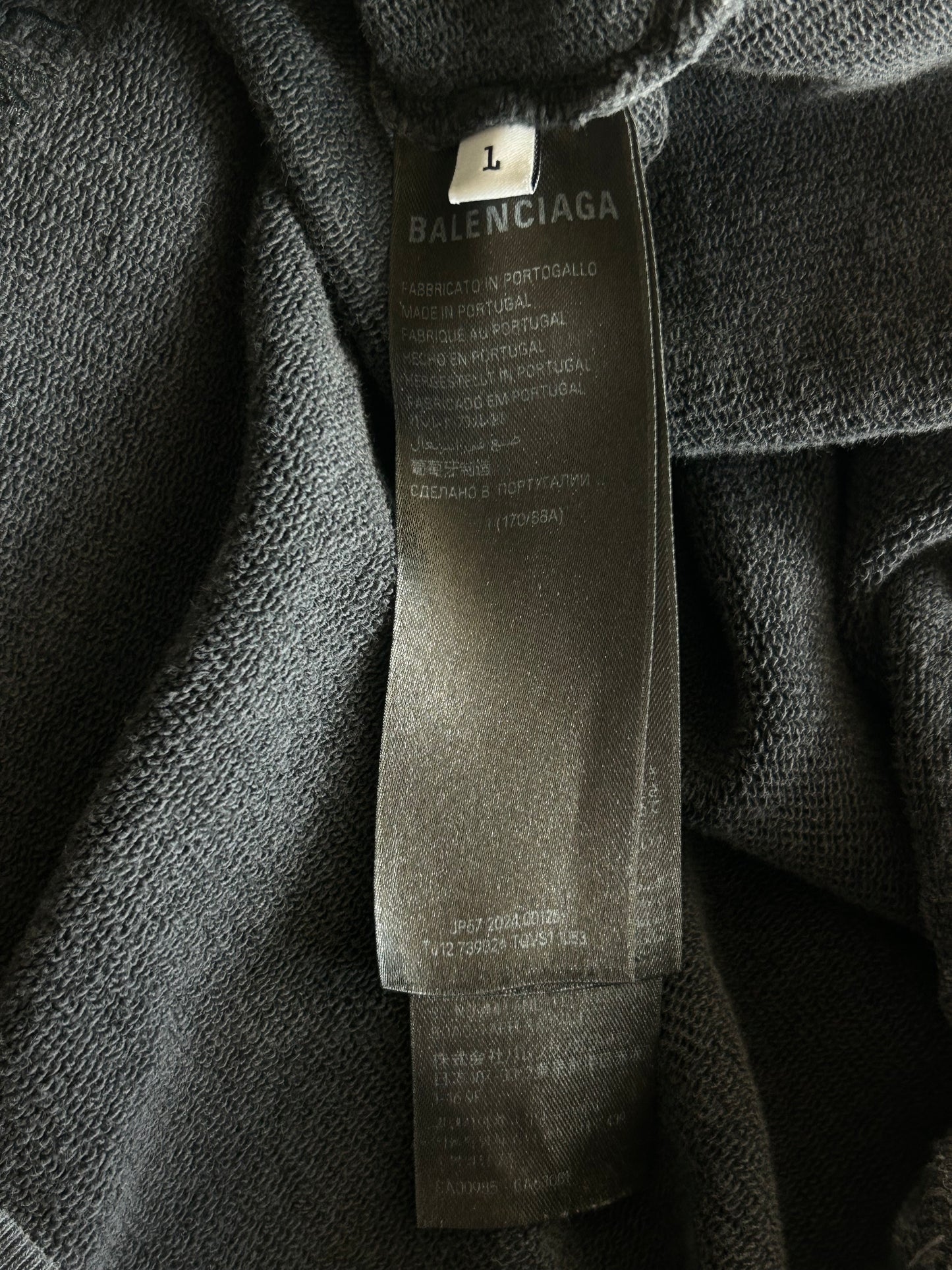 Balenciaga Washed Black Paris Liberty Graphic Hoodie