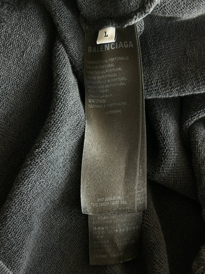 Balenciaga Washed Black Paris Liberty Graphic Hoodie