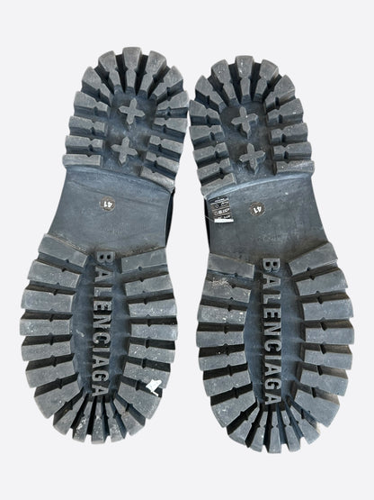 Balenciaga Black Distressed Striker Combat Boots