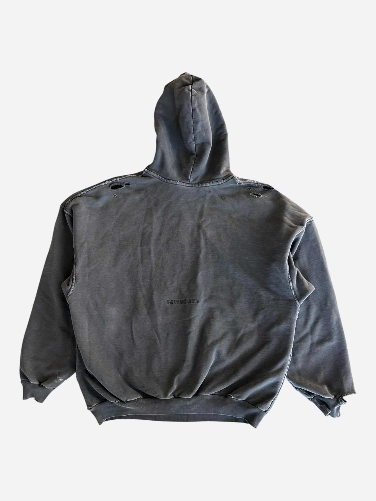 Balenciaga Washed Black Paris Liberty Graphic Hoodie