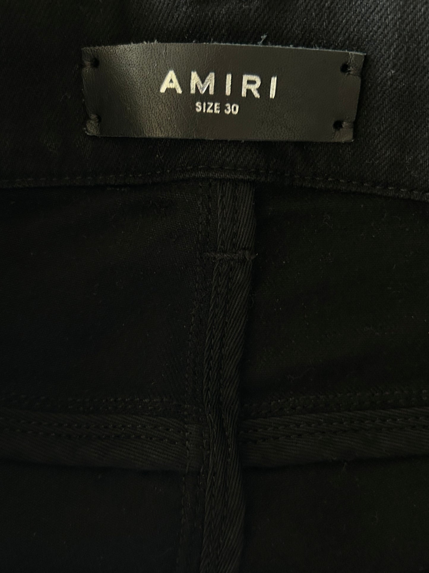 Amiri Black & White Filigree Logo Jeans