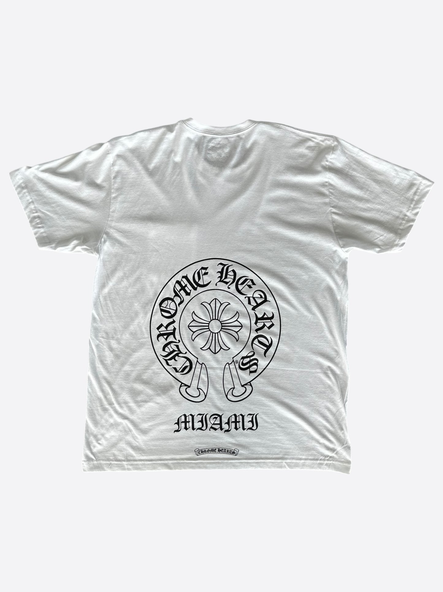 Chrome Hearts White & Black Miami Horseshoe Logo T-Shirt