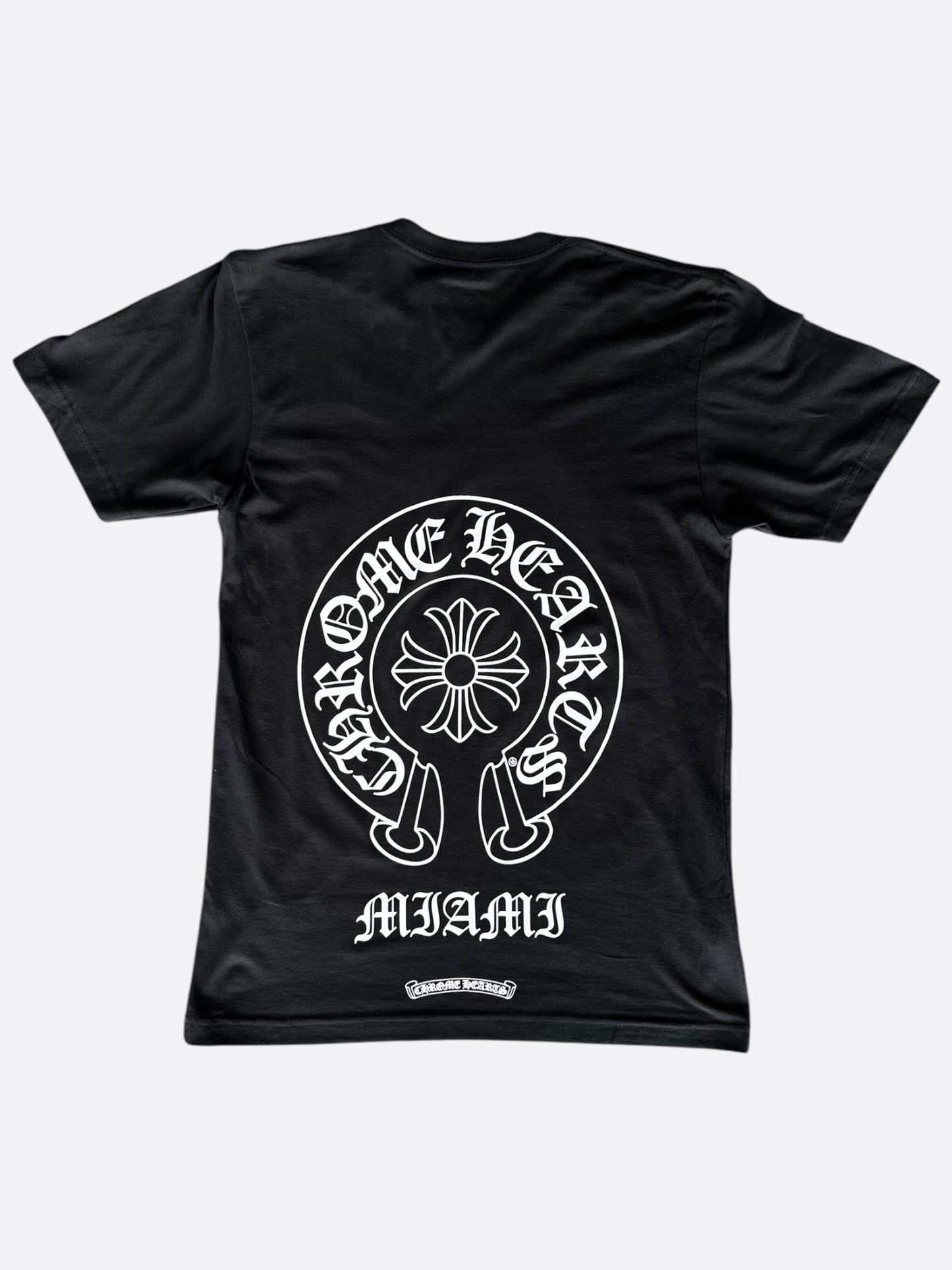 Chrome Hearts Black & White Miami Horseshoe Logo T-Shirt